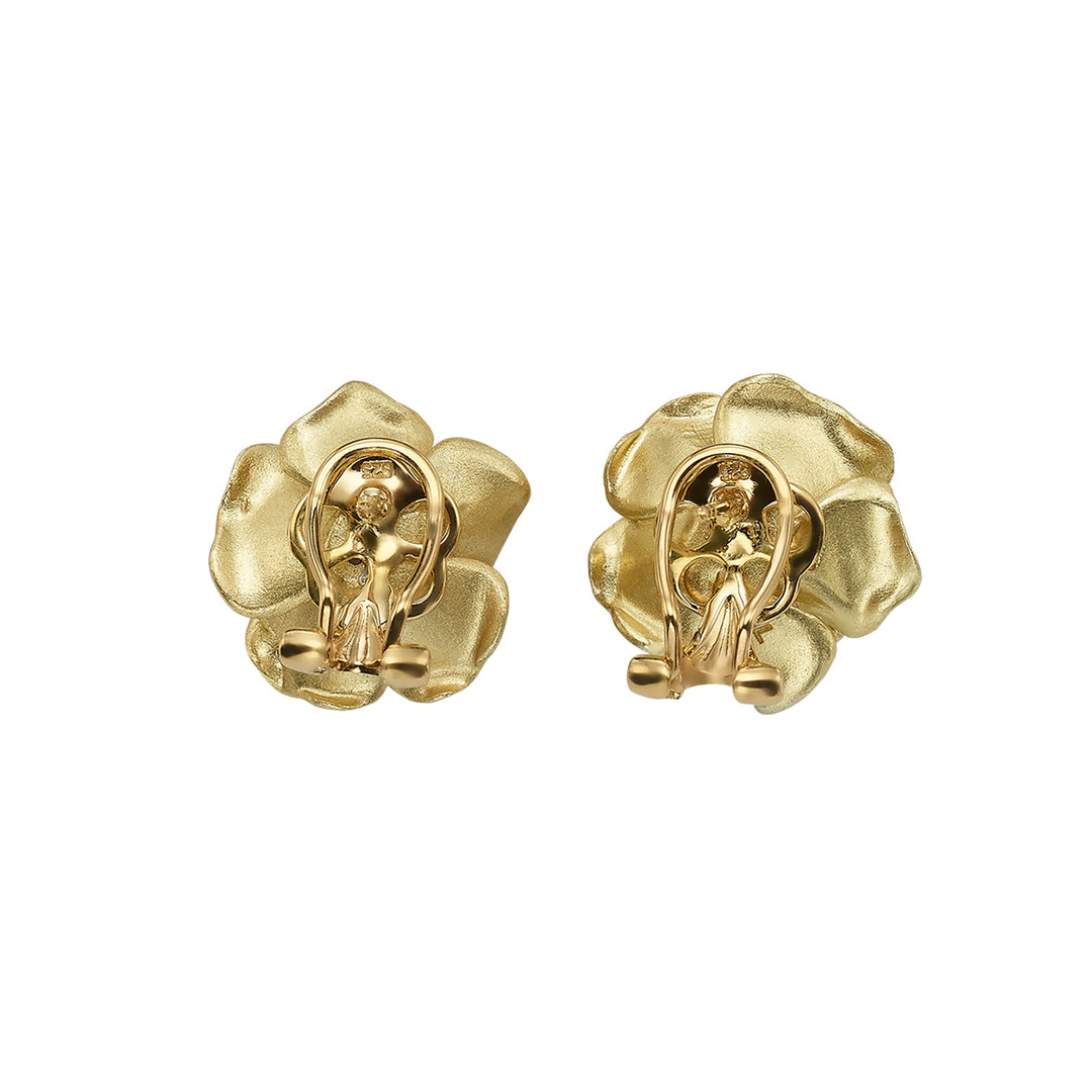 18K Gold Plated Earring with Nano Citrine &amp; Enamel Finish - Monarchy - 5