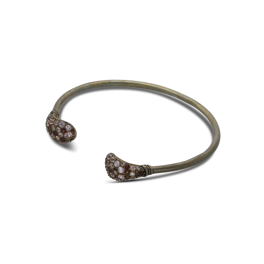 Bangla bracelet colored sequence inlaid with cream garnet crystal stones