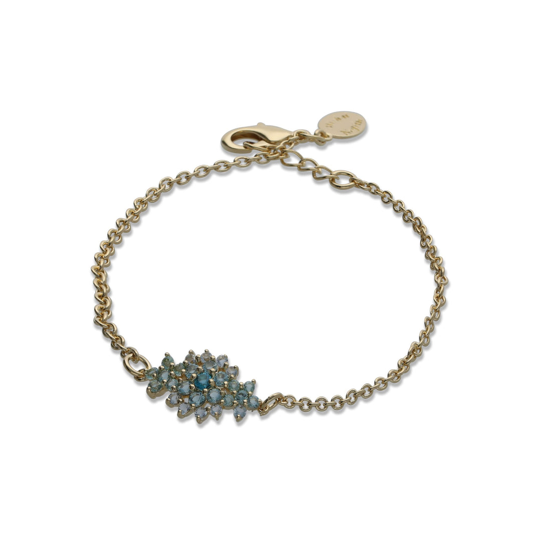 A floral rhombus bracelet studded with turquoise crystal stones
