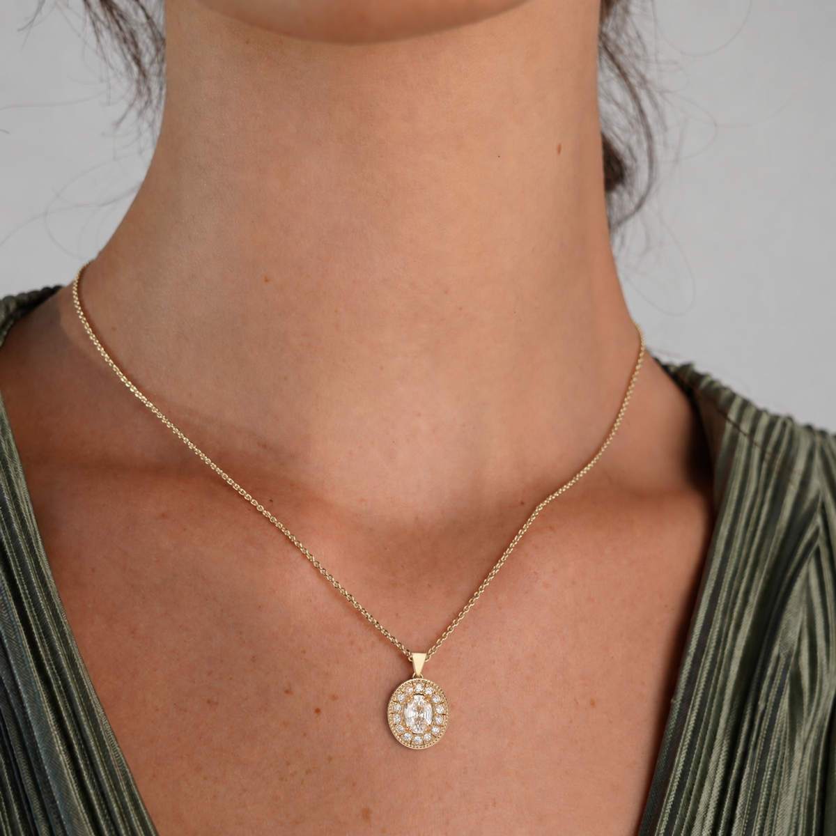18K Gold Plated Necklace with Clear Zirconia - Nobel - 3
