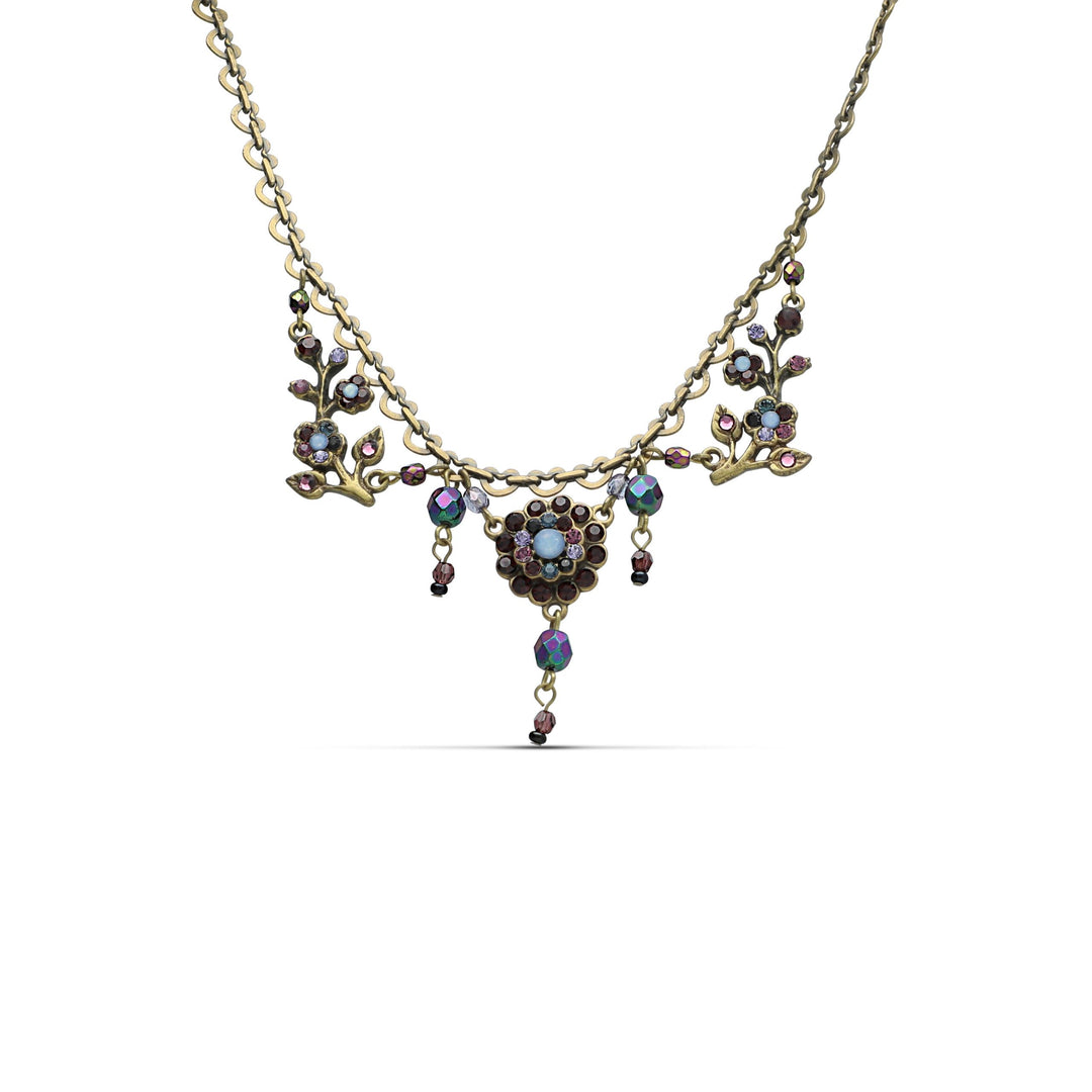 A necklace of purple stones