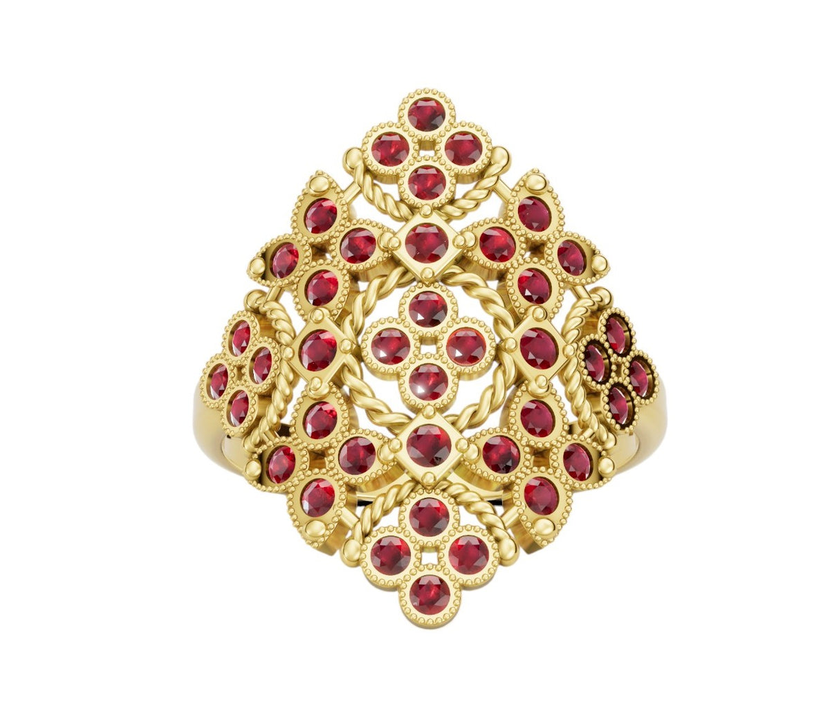 Ruby royalty gold ring