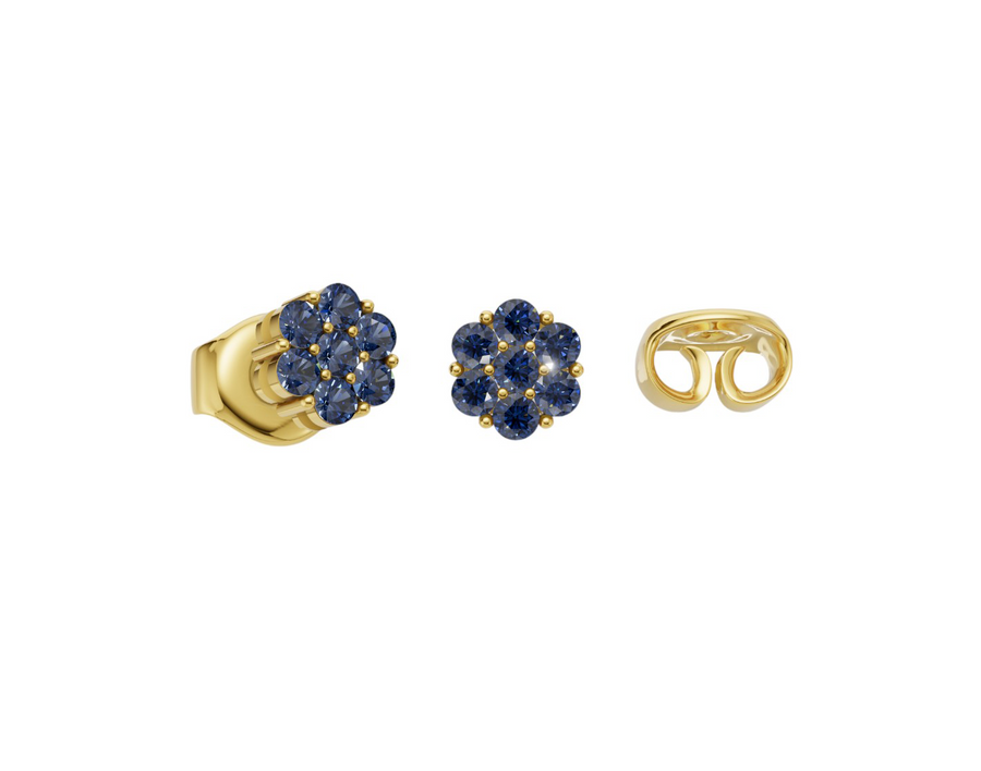 Claire Sapphire Gold Earrings