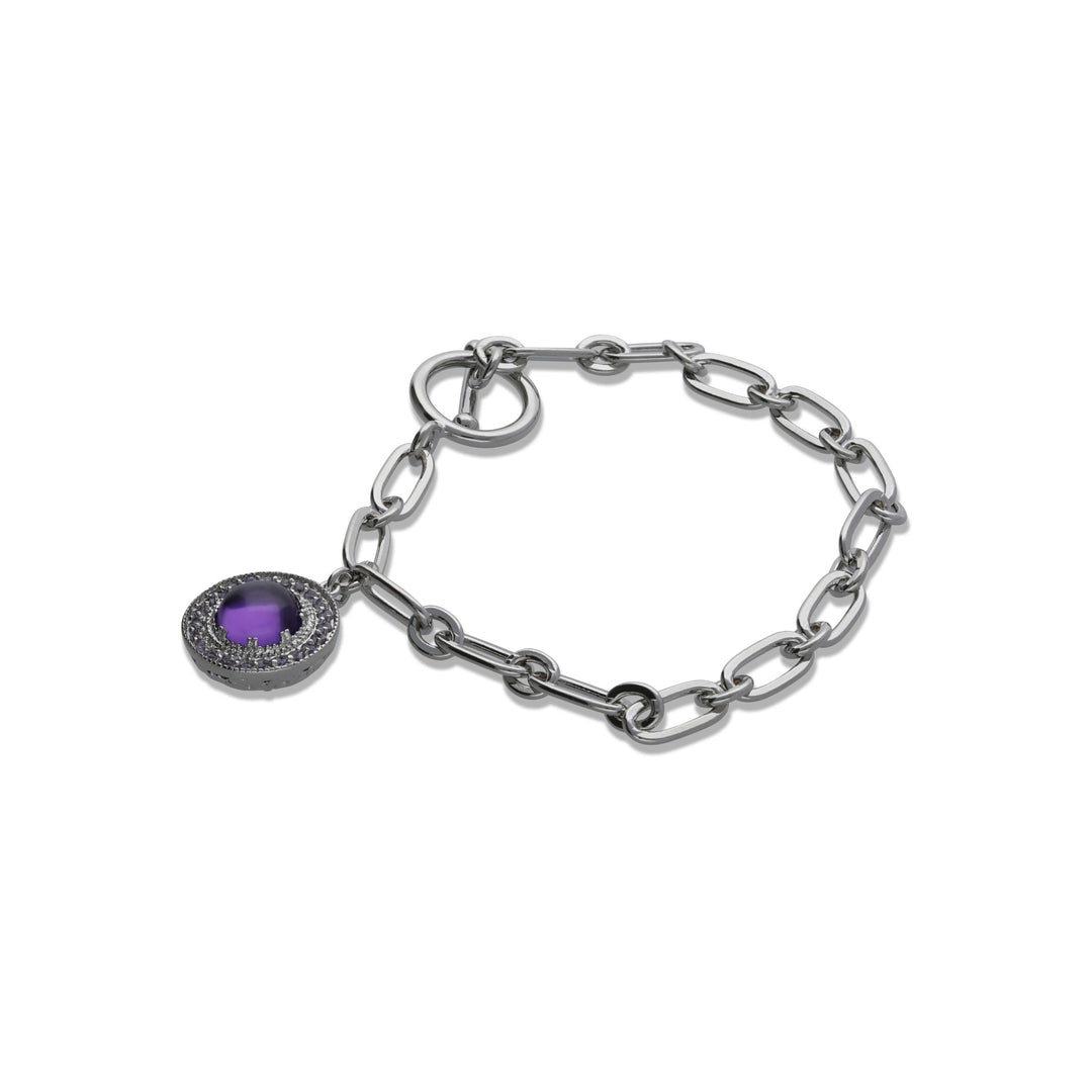 Nostalgia bracelet studded with purple crystal stones