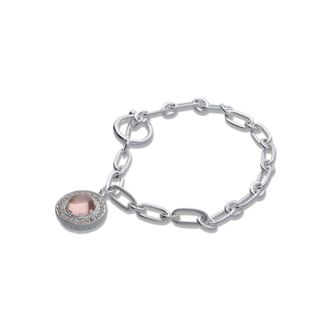 Nostalgia bracelet studded with champagne colored crystal stones