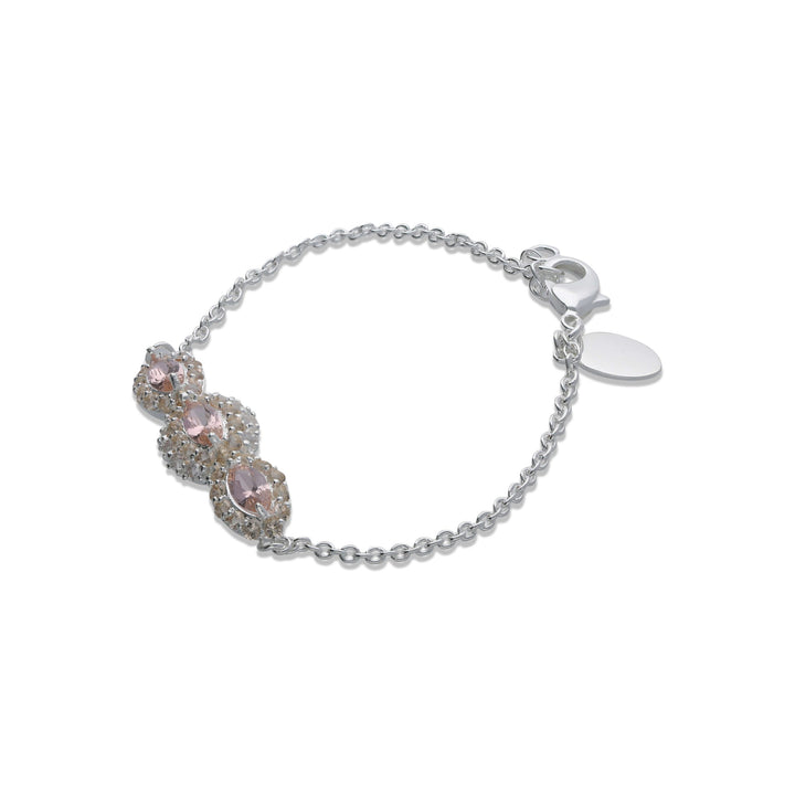 A marquise-shaped eye bracelet studded with champagne-colored crystal stones