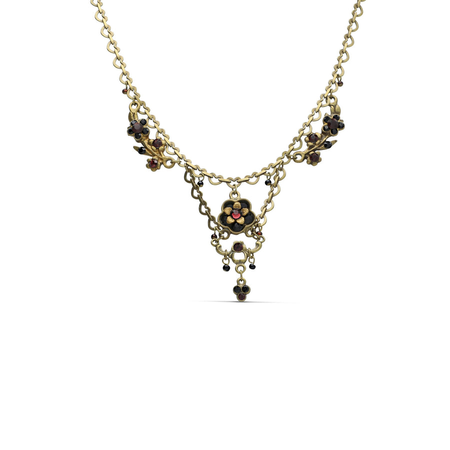 Ruby flower necklace