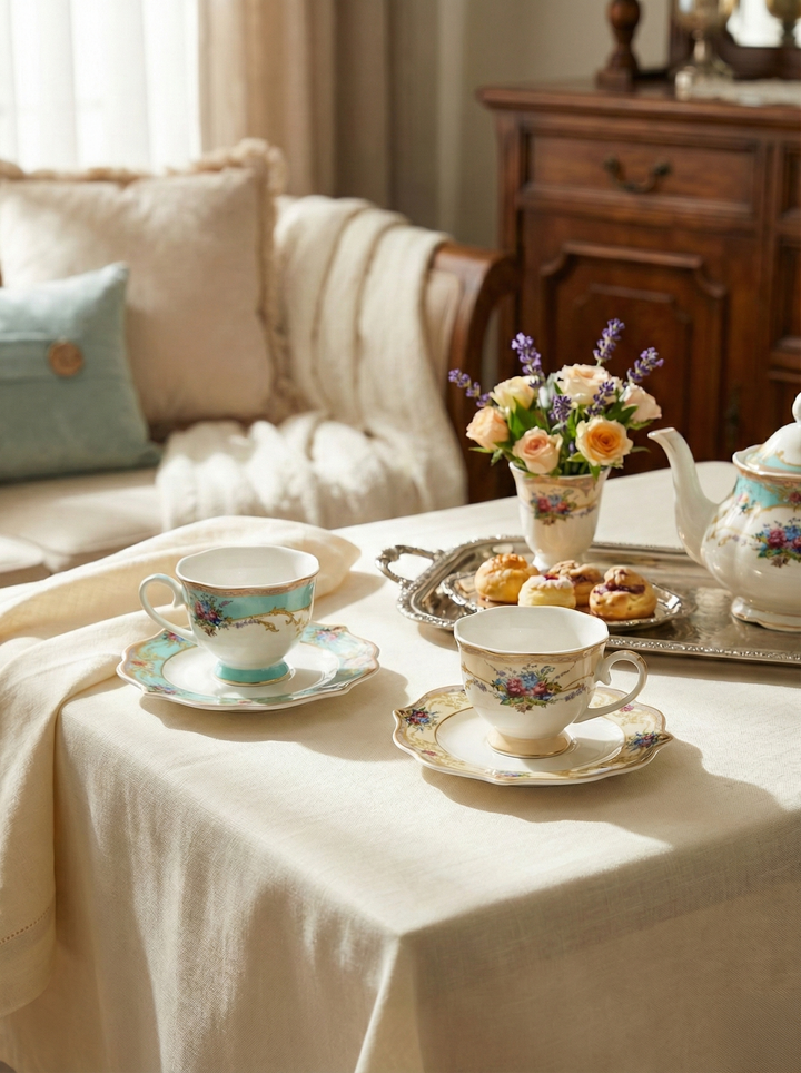 Michel Serving and Hospitality Utensils - Set of 6 Coffee Mugs and 6 Saucers