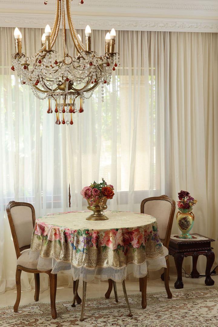 Sofia designed round decorative tablecloths