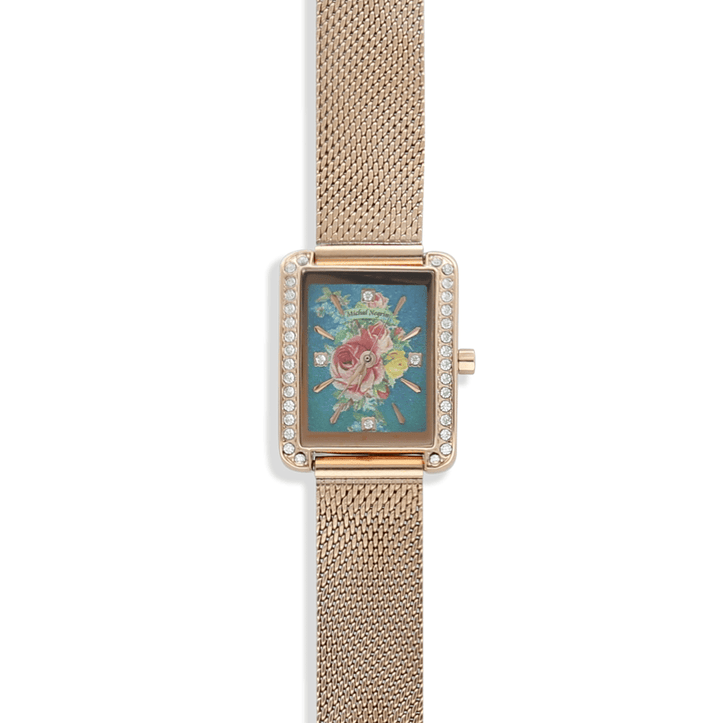Luxury wristwatch with rose gold plating