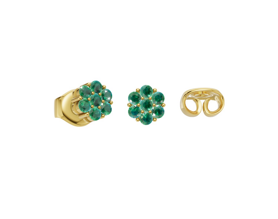 Claire Emerald Gold Earrings