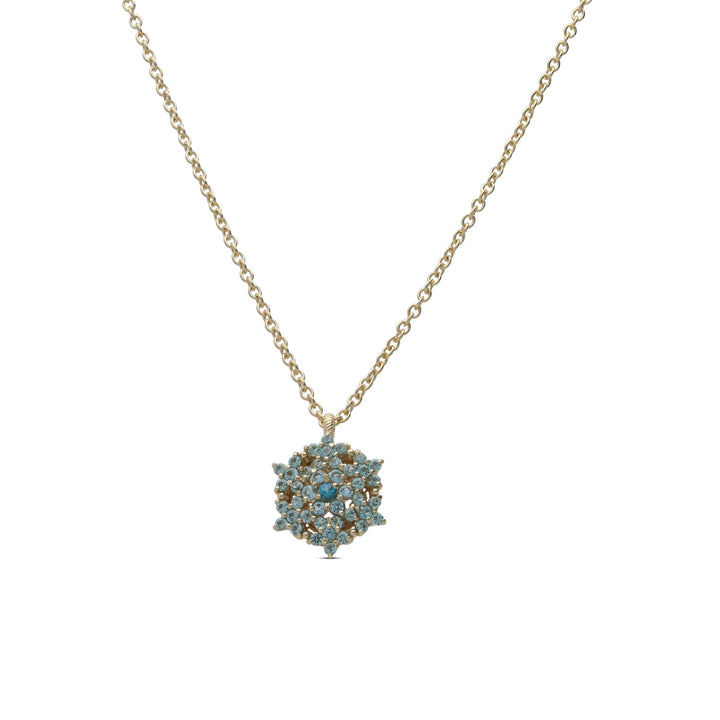 Angel necklace studded with turquoise crystal stones