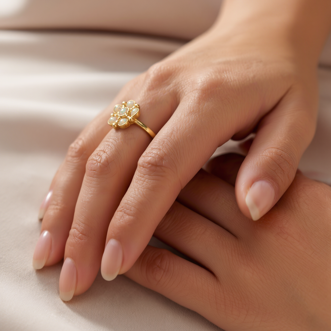 Bloom - Ivory Lab Opal Flower Ring
