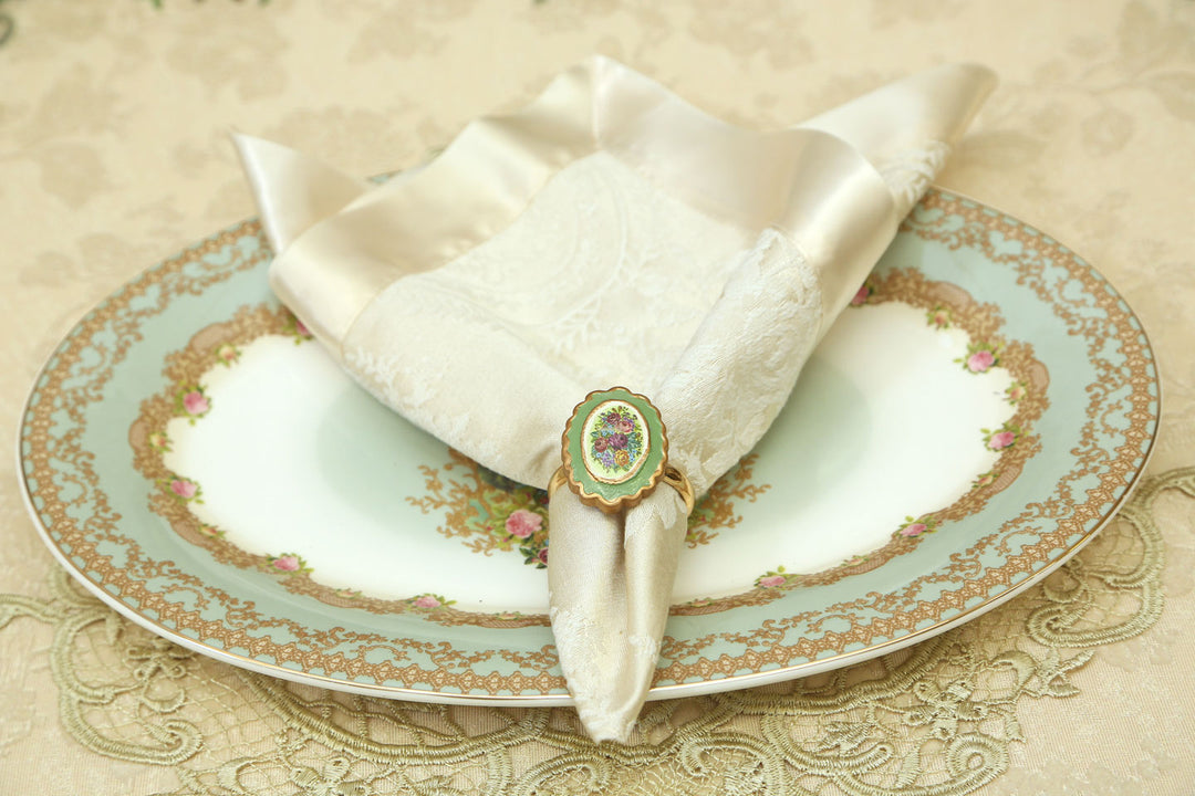 Set of six designed napkin rings - Vanessa