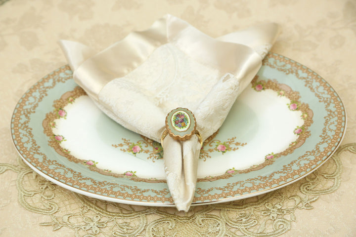 Set of six designed napkin rings - Vanessa