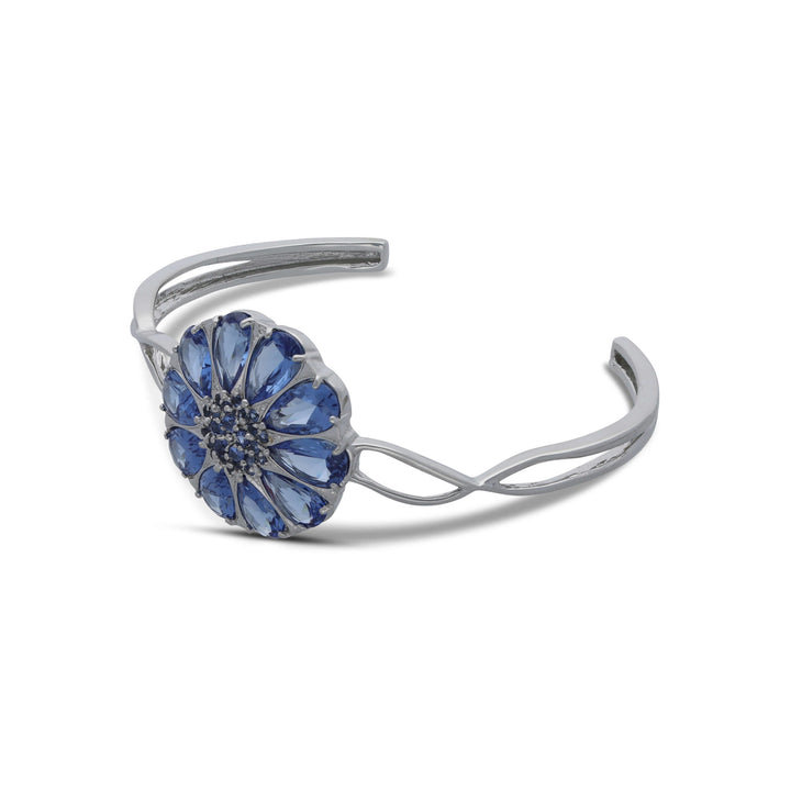 Bengal drop flower bracelet inlaid with blue crystal stones