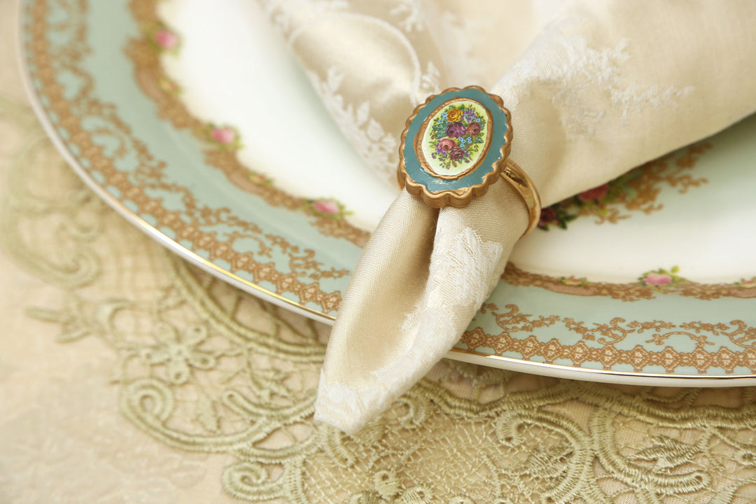 Set of six designed napkin rings - Vanessa