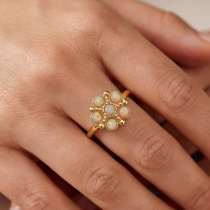 Bloom - Ivory Lab Opal Flower Ring