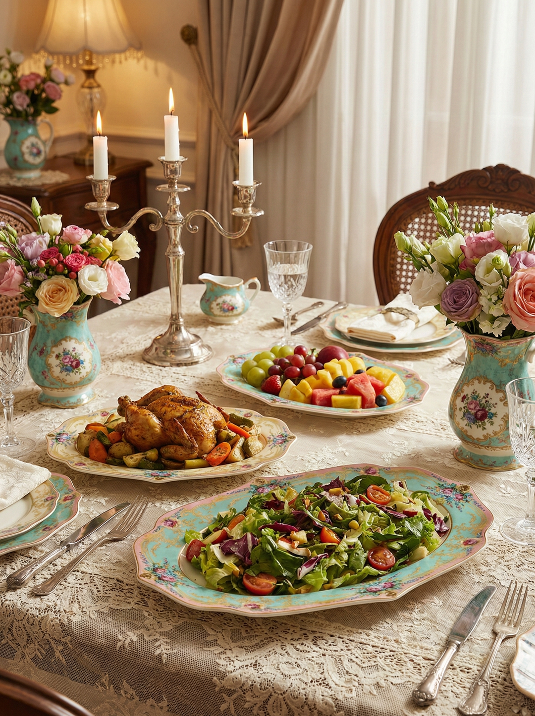 Michel Hospitality and Serving Utensils - Set of Two Oval Trays in Cream Colored 