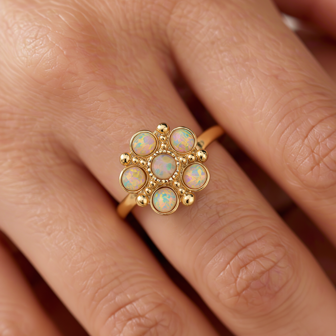 Bloom - Ivory Lab Opal Flower Ring