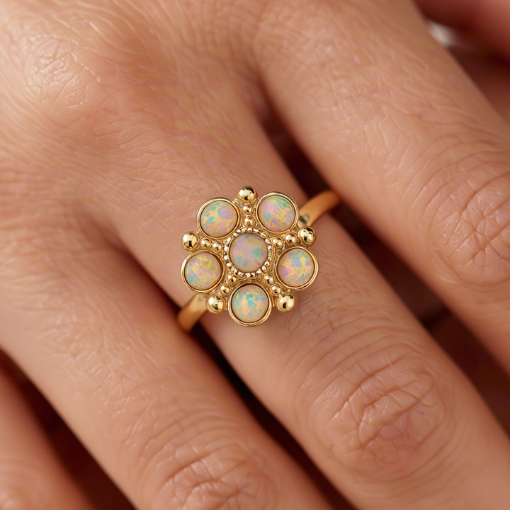 Bloom - Ivory Lab Opal Flower Ring