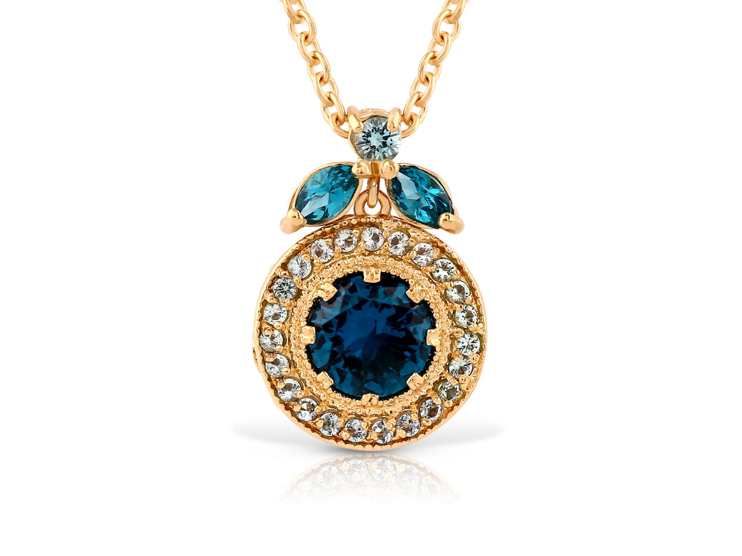 Nostalgia necklace studded with blue crystal stones
