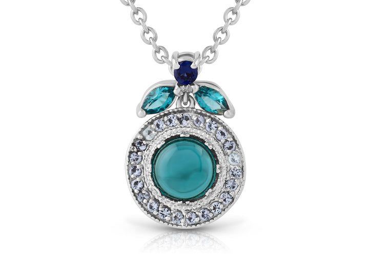 Nostalgia necklace studded with turquoise crystal stones