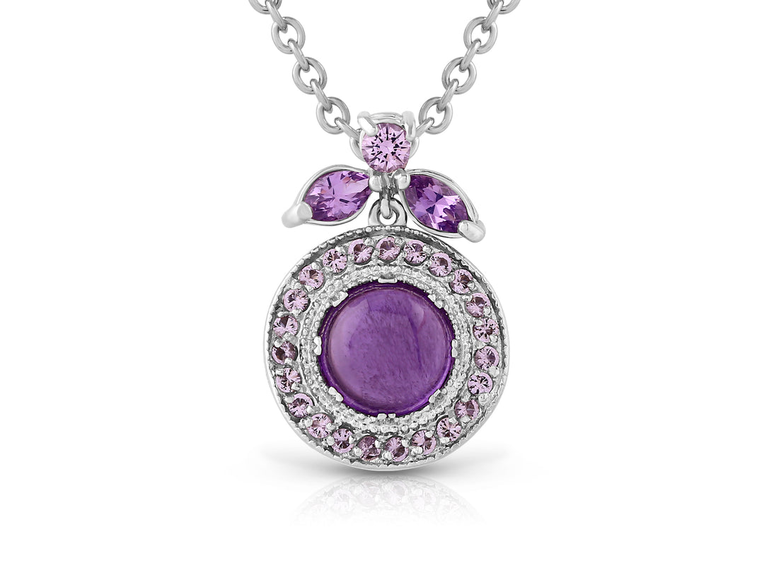 Nostalgia necklace studded with purple crystal stones