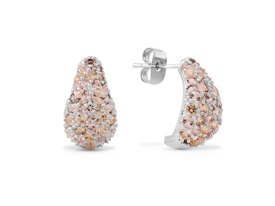 Colorful sequence earrings studded with champagne colored crystal stones
