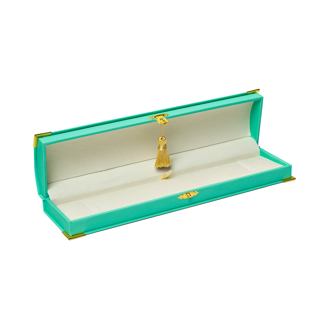 18K/24K Gold Plated Bracelet with Sky Blue Synthetic Opal - Mare - 5