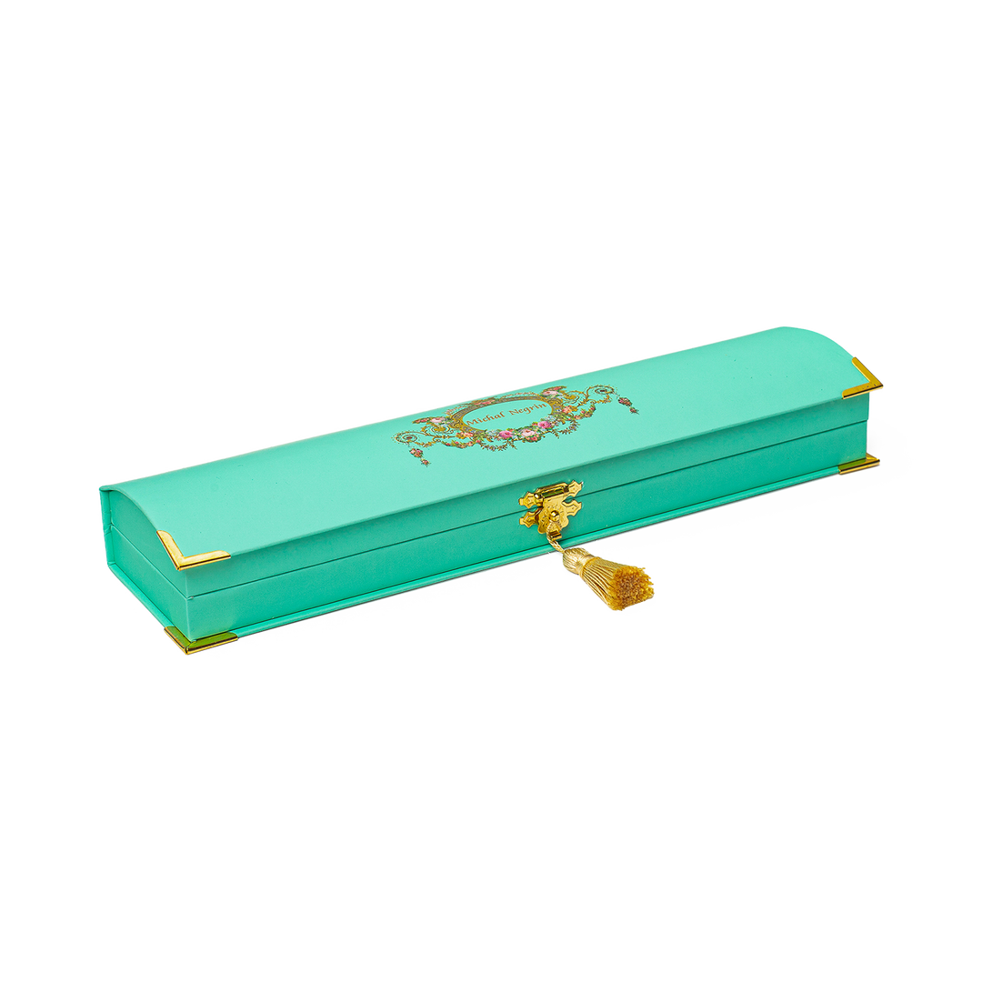 18K/24K Gold Plated Bracelet with Sky Blue Synthetic Opal - Mare - 4