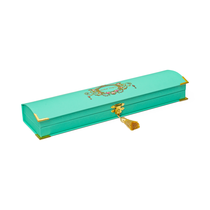 18K/24K Gold Plated Bracelet with Sky Blue Synthetic Opal - Mare - 4