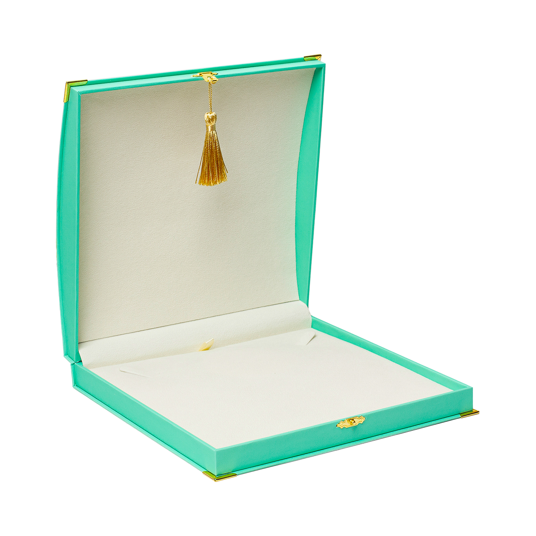 18K/24K Gold Plated Necklace with Mixed Sky Blue Synthetic Opal - Mare - 5