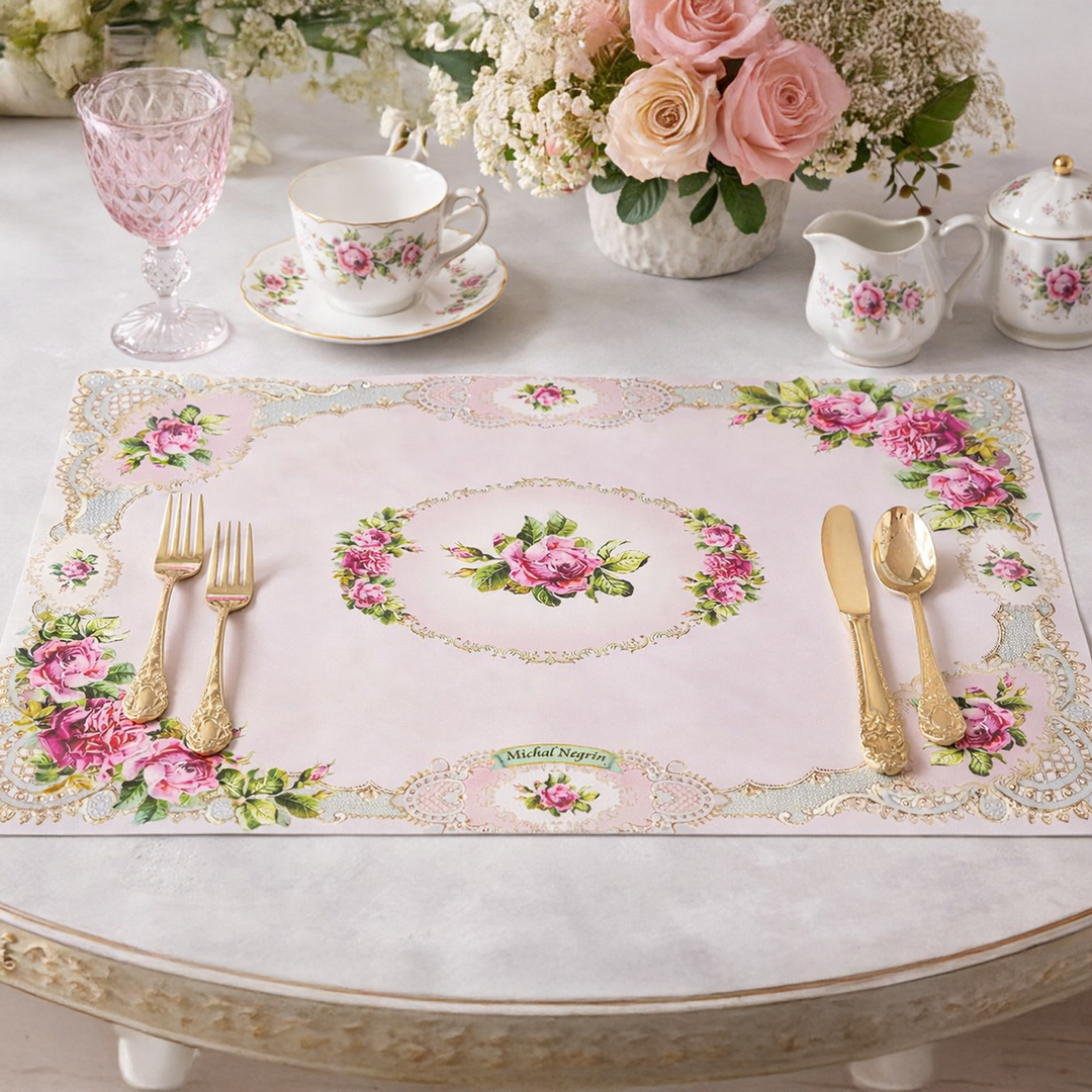 Pink Floral Placemat - Design 1 - 2