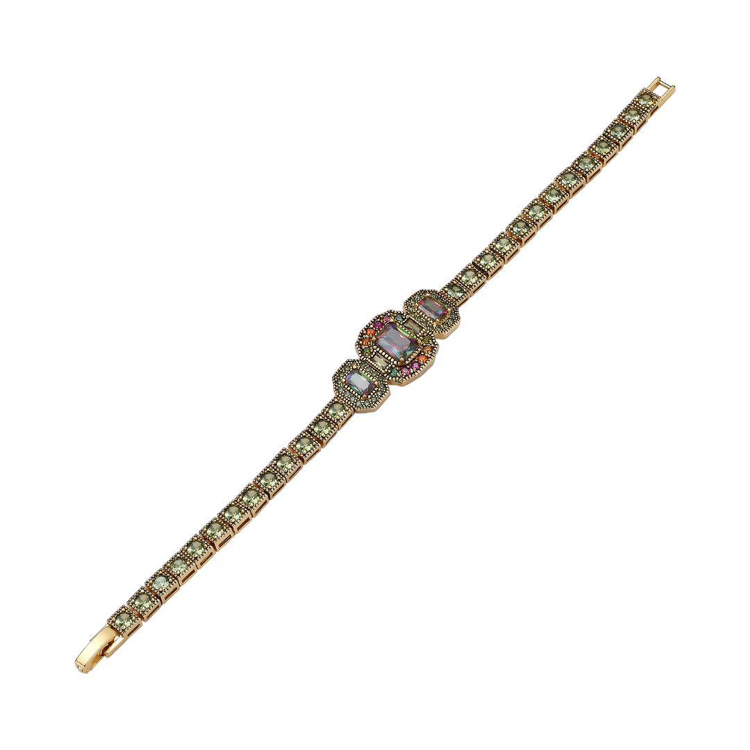 Vintage 18K Gold Plated Bracelet with Zirconia - Volver - 5