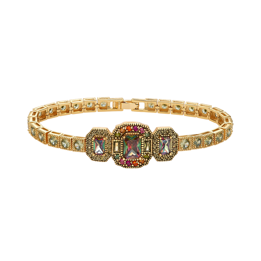Vintage 18K Gold Plated Bracelet with Zirconia - Volver