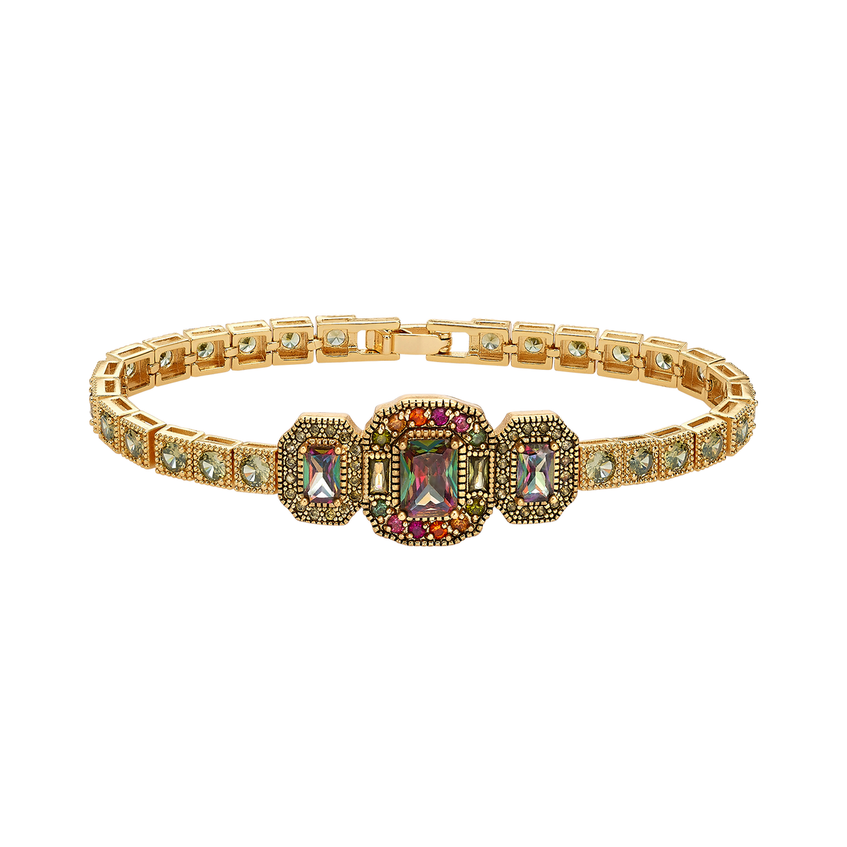 Vintage 18K Gold Plated Bracelet with Zirconia - Volver