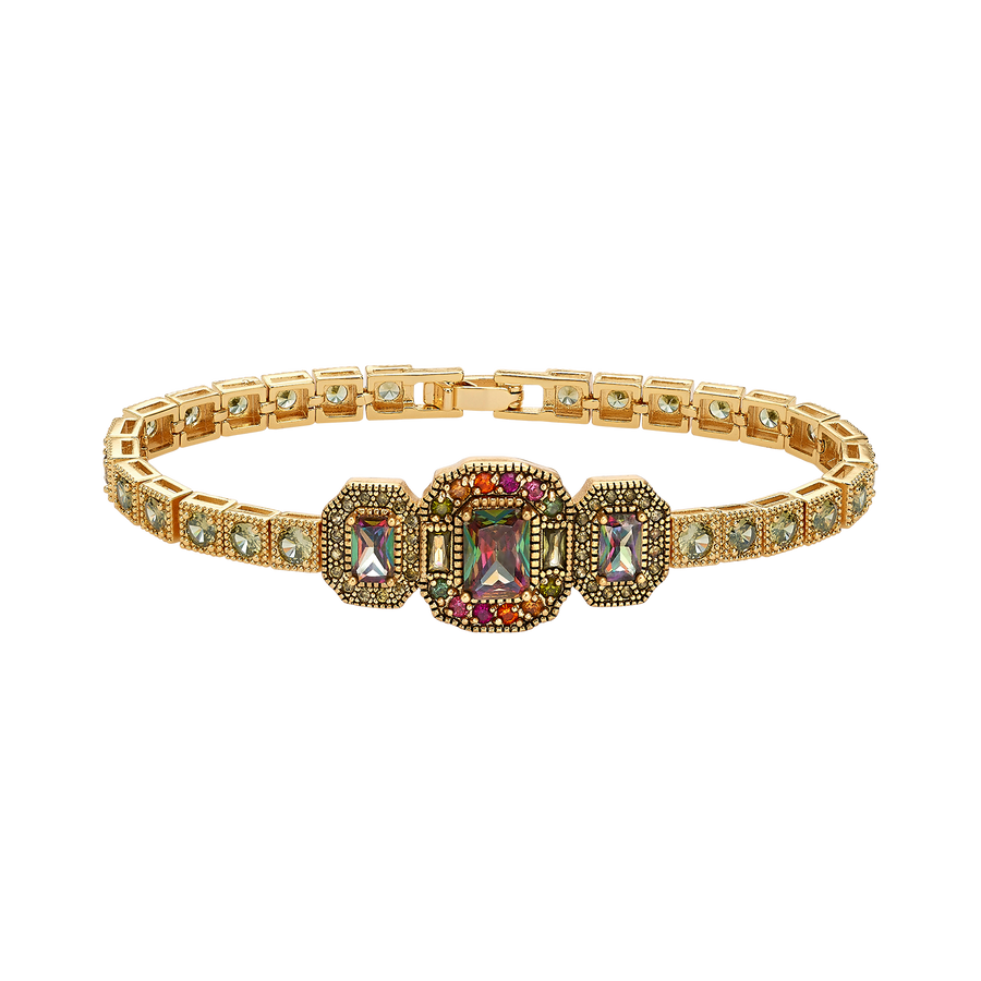 Vintage 18K Gold Plated Bracelet with Zirconia - Volver