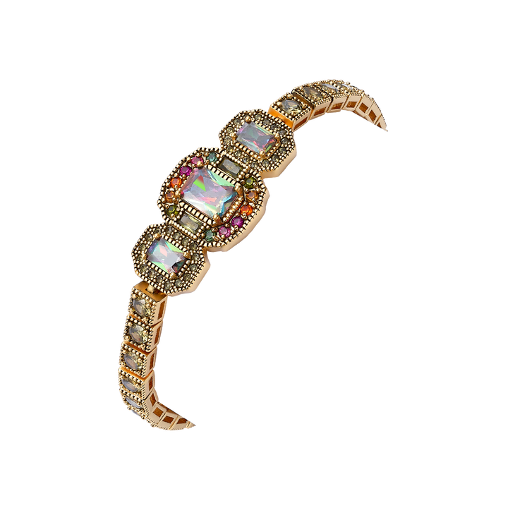 Vintage 18K Gold Plated Bracelet with Zirconia - Volver - 6