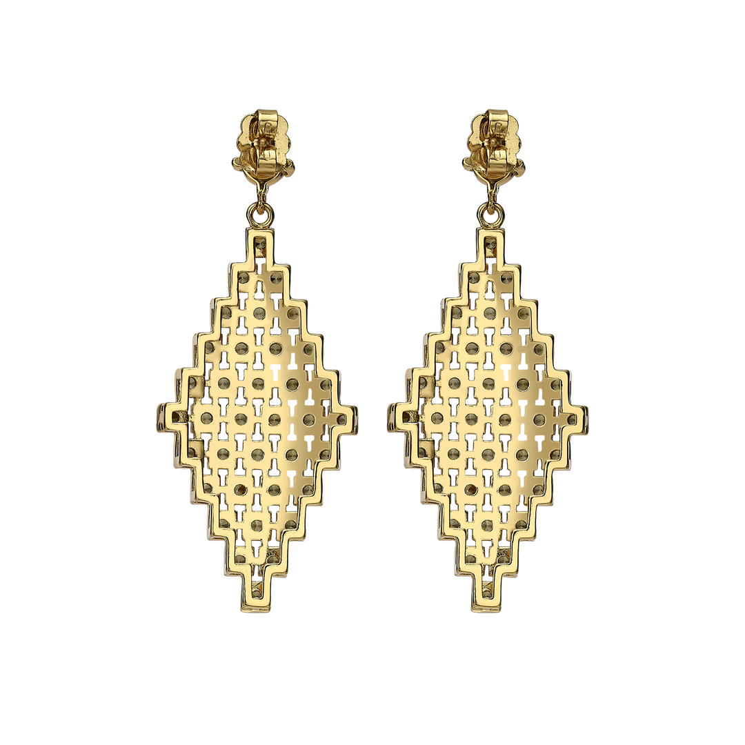 18K Gold Plated Earrings with Peridot Zirconia - Volver - 3