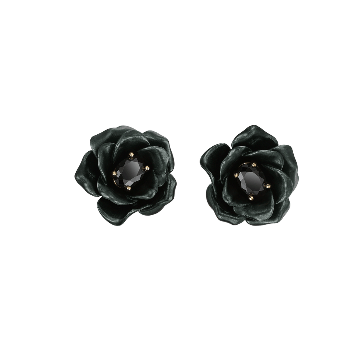 Gold Plated Earring with Nano Spinel & Enamel Finish - Monarchy