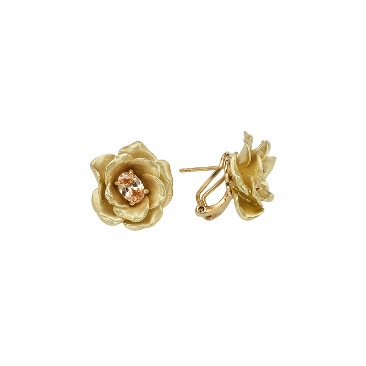 18K gold-plated earring set with nano-citrine and Monarchy enamel finish 