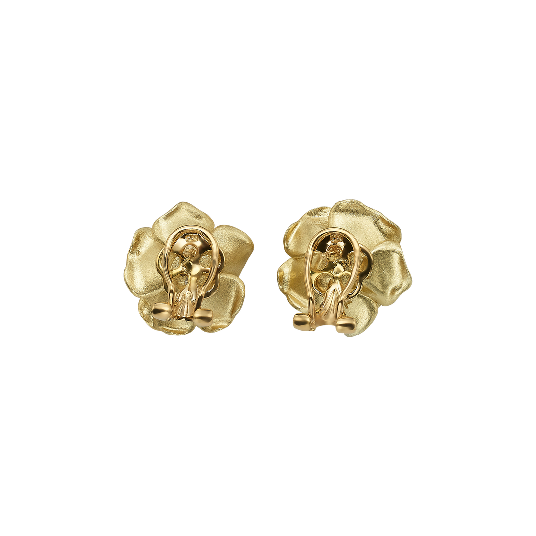 18K gold-plated earring set with nano-citrine and Monarchy enamel finish 