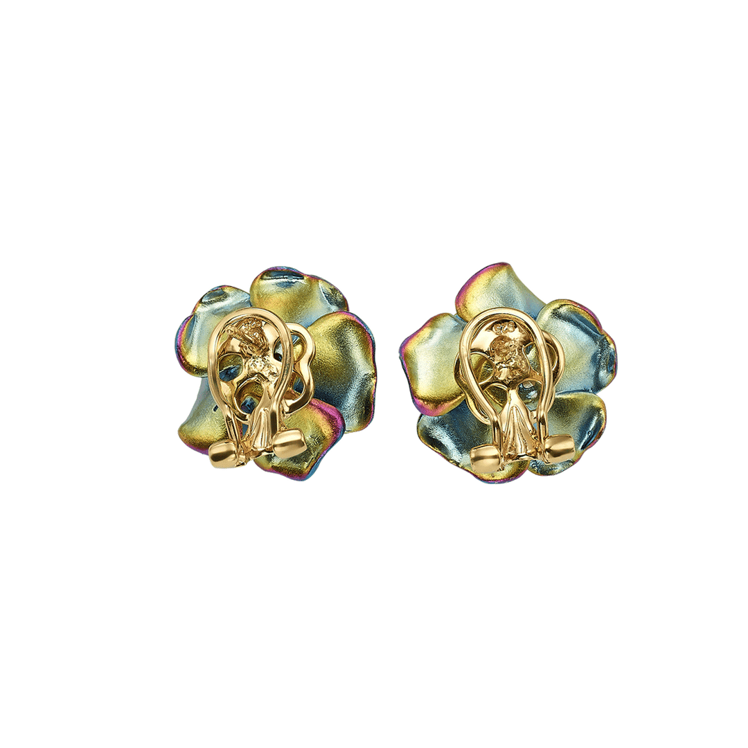 18K Gold Plated Earring with Nano Citrine &amp; Enamel Finish - Monarchy - 5