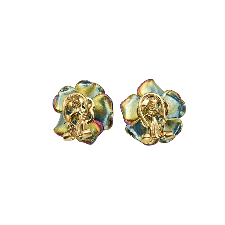 18K Gold Plated Earring with Nano Citrine &amp; Enamel Finish - Monarchy - 5