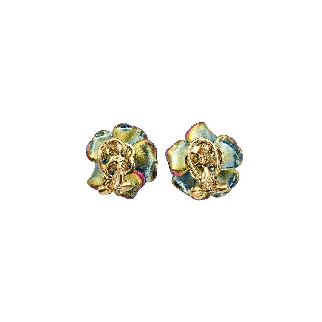 18K gold-plated earring set with nano-citrine and Monarchy enamel finish 