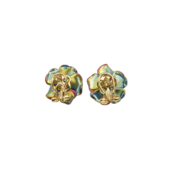 18K gold-plated earring set with nano-citrine and Monarchy enamel finish 