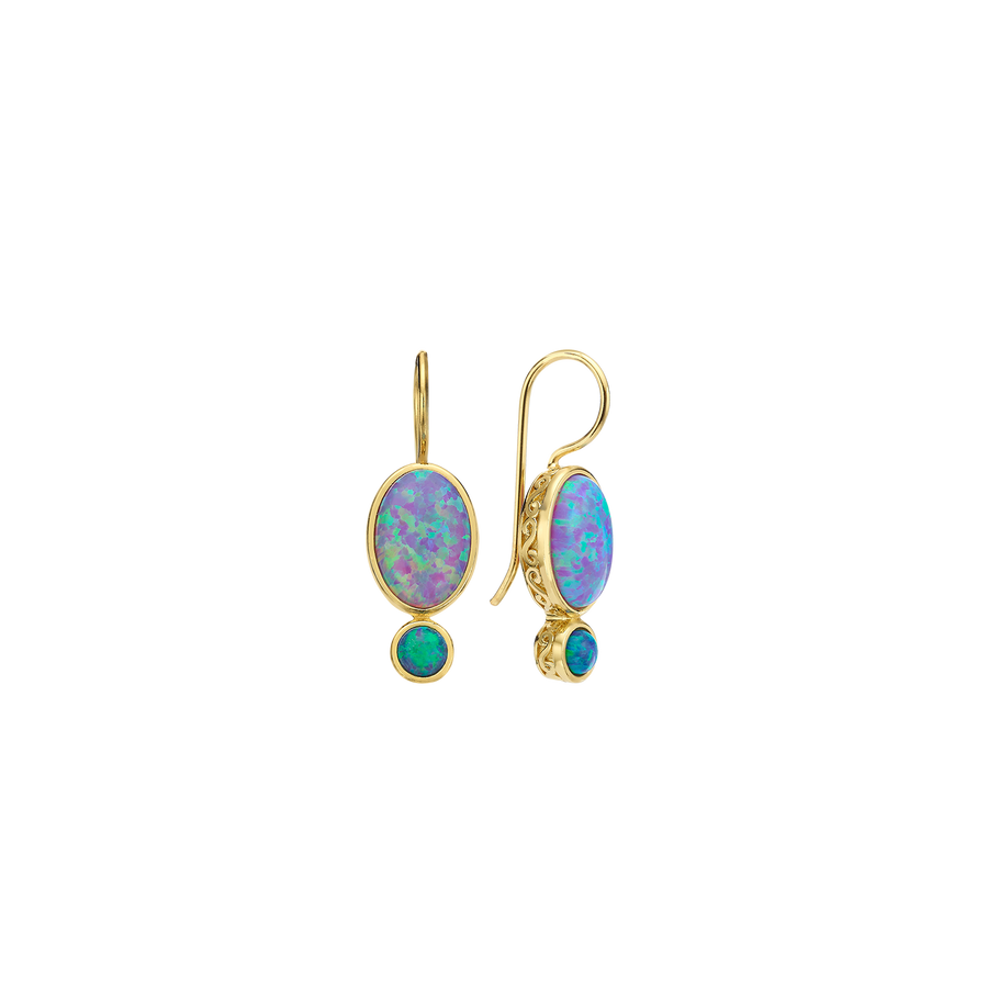 18K/24K Gold Plated Earring with Turquoise Synthetic Opal - Mare