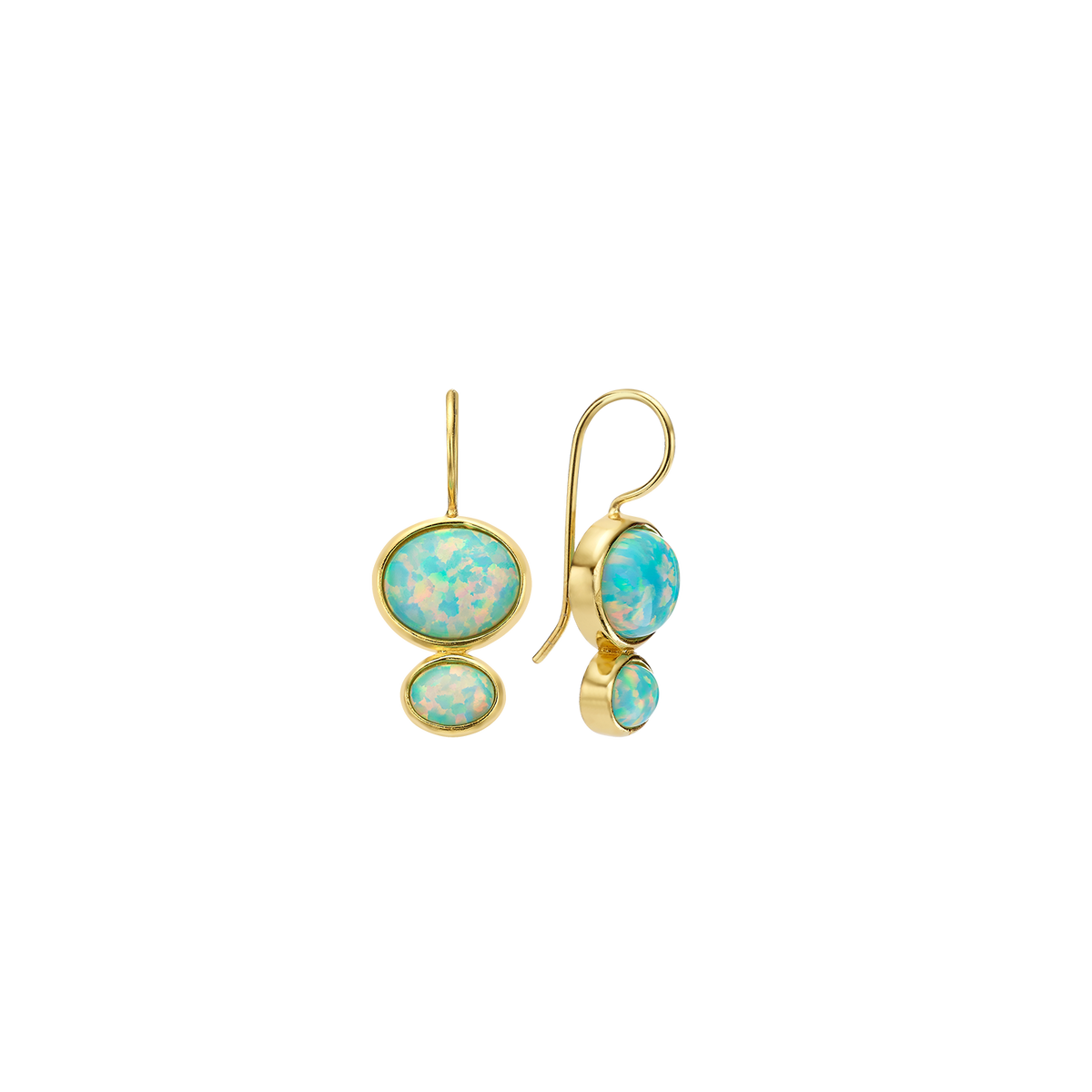 18K/24K Gold Plated Drop Earring with Synthetic Opal - Mare