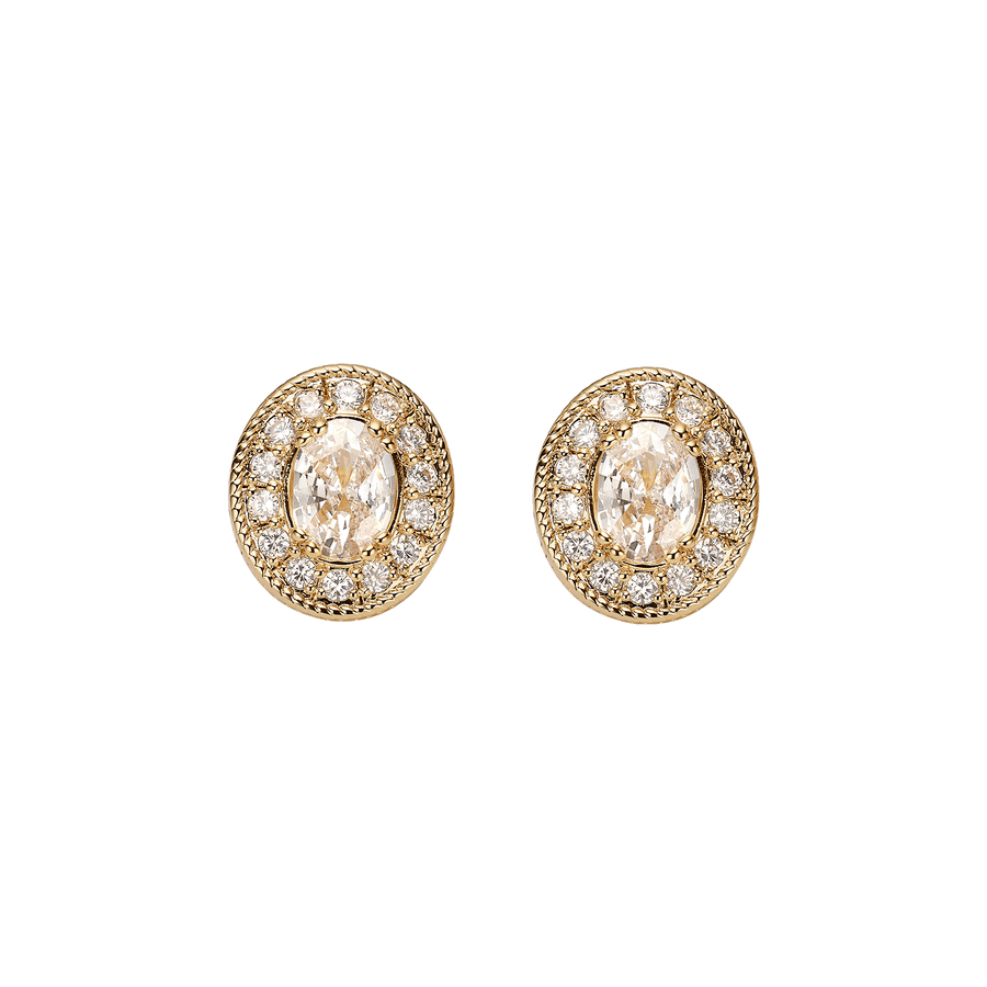 18K Gold Plated Earrings with Clear Zirconia - Nobel